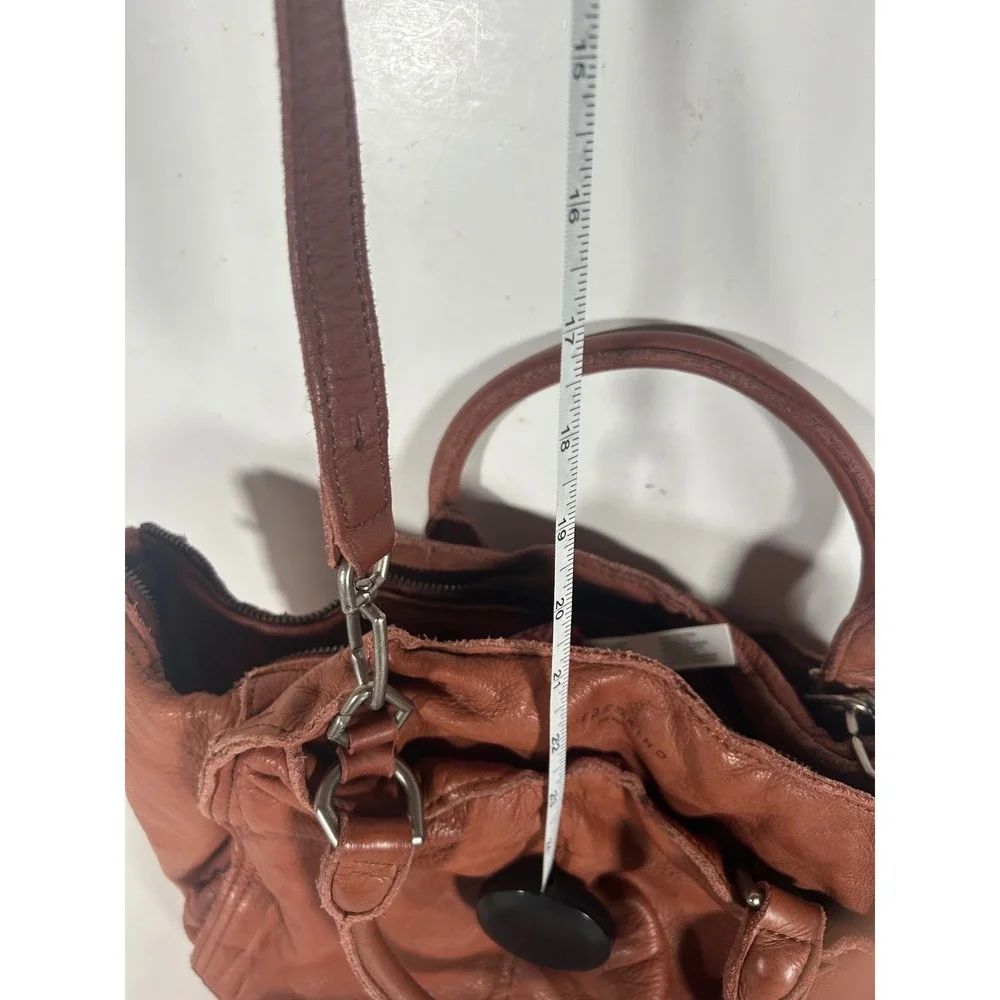 Liebeskind Berlin Cognac Brown Leather Satchel Crossbody Bag Handbag